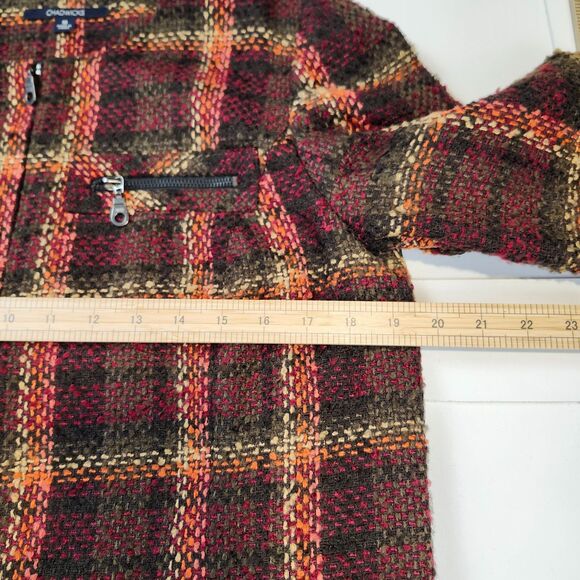 Chadwicks Women's Tweed Blazer Chic Academia Burgundy Plaid Jacket size 10 - Picture 7 of 11